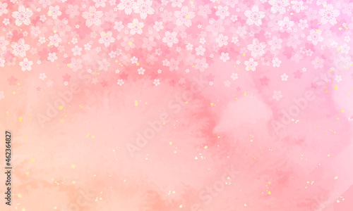 水彩の桜の花のベクターイラスト背景