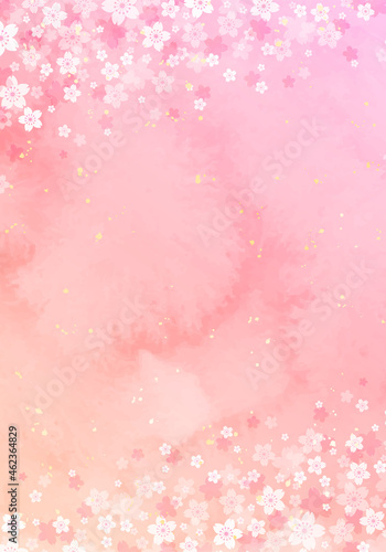 水彩の桜の花のベクターイラスト背景