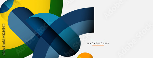 Geometric abstract background. Round shapes  circles  lines composition for wallpaper banner background or landing page