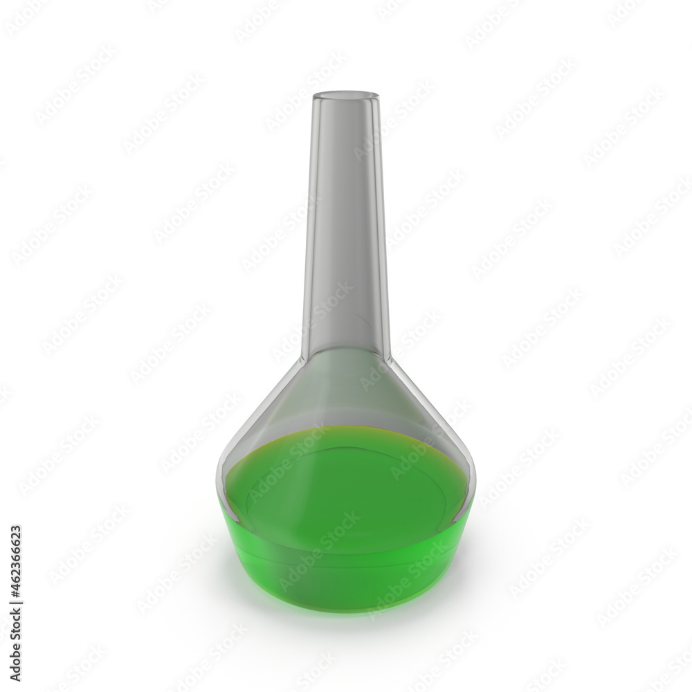 Alchemical Flask Small Green Isolated on white 3D Illustration Alchemical Flask Small Green Isolated on white 3D Illustration