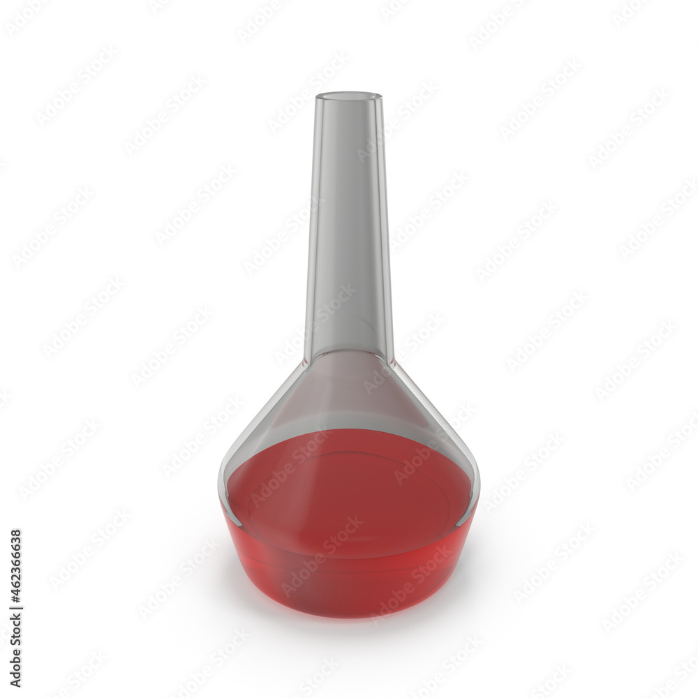 Alchemical Flask Small Red Isolated on white 3D Illustration Alchemical Flask Small Red Isolated on white 3D Illustration