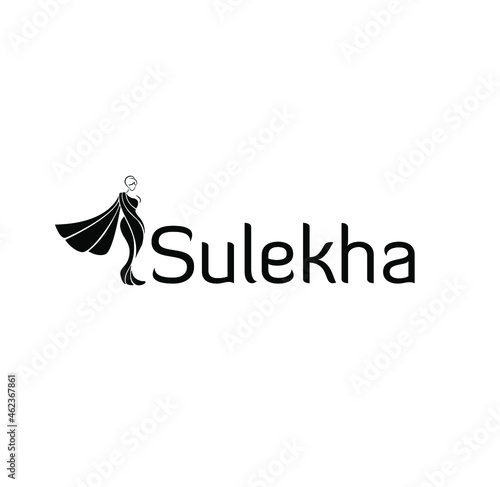 Sulekha saree logo with women saree figure.
