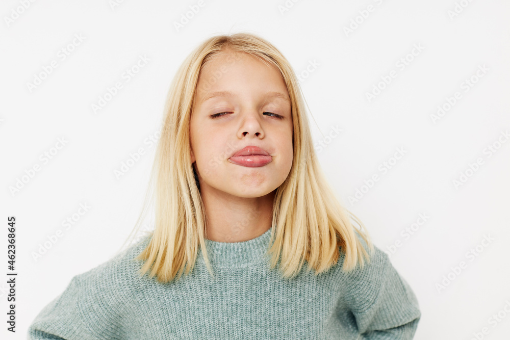 emotional girl with blond hair posing studio emotional girl with blond hair posing studio