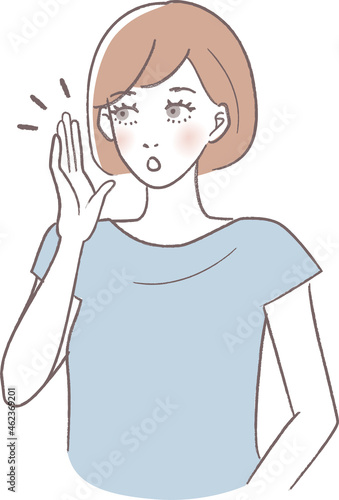 ポイントを伝えようとする女性のポーズイラスト