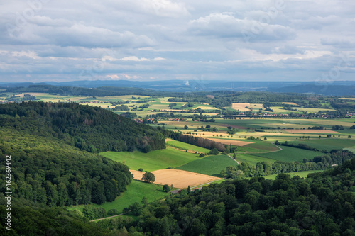 landscape view from rocks Hohenstein in Germany
