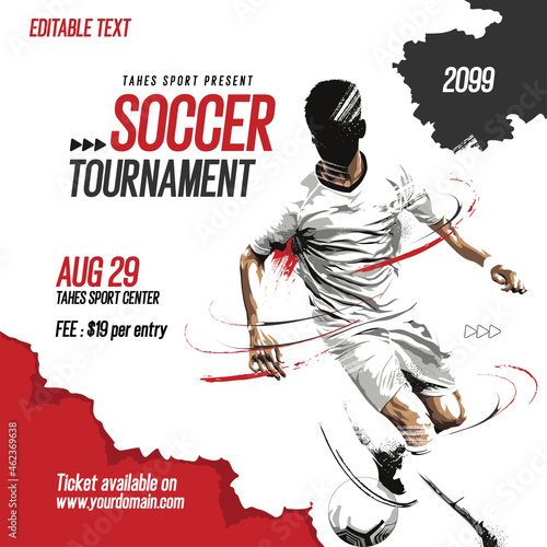 soccer tournament flyer template photo