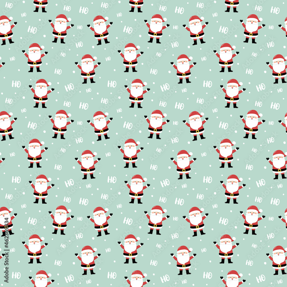 Concept of a seamless pattern with happy Santa Claus. Xmas background. Vector Concept of a seamless pattern with happy Santa Claus. Xmas background. Vector