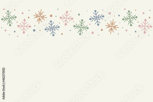 Christmas background with hand drawn snowflakes. Xmas design. Vector