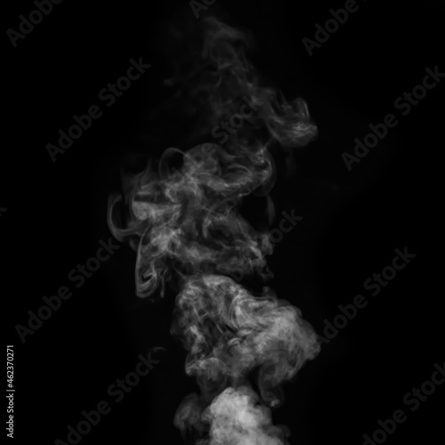 A white fumes, smoke on a black background to add to your pictures. Perfect smoke, steam, fragrance, incense