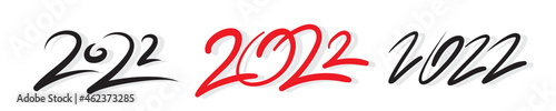 2022 Hand Drawn Vector Numbers, Sketch Calendar Design