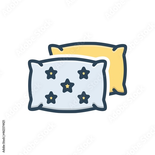 Color illustration icon for pillow