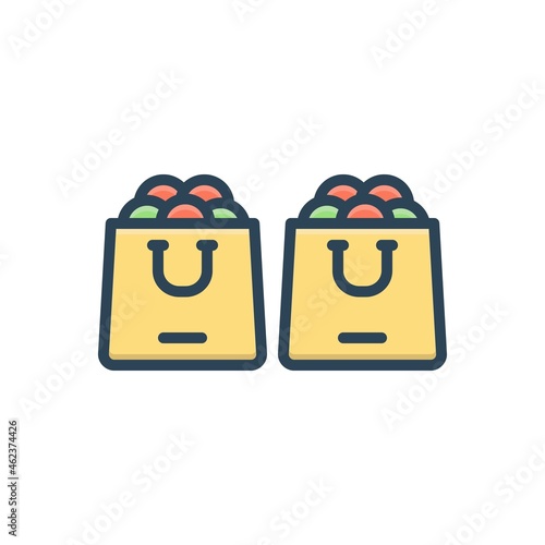 Color illustration icon for qty amount