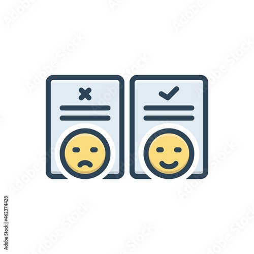 Color illustration icon for satisfied