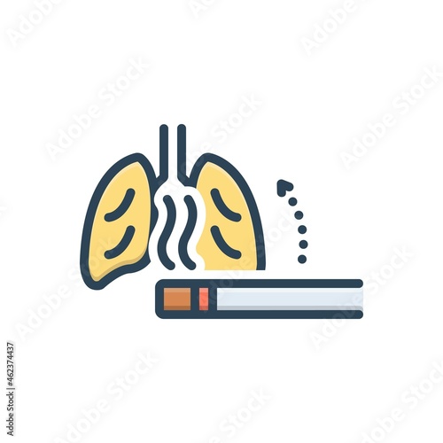 Canvas Print Color illustration icon for harmful