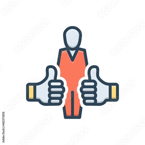Color illustration icon for truly