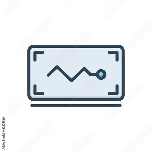 Color illustration icon for displayed