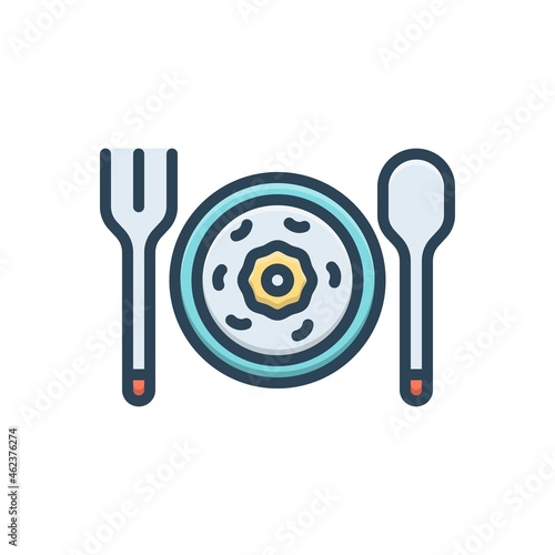 Color illustration icon for portions