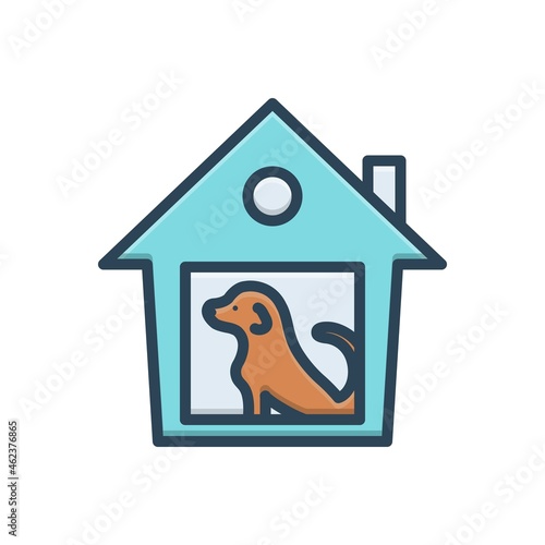 Color illustration icon for shelter photo