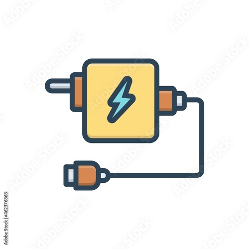 Color illustration icon for adaptor