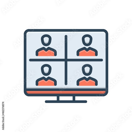 Color illustration icon for conferences