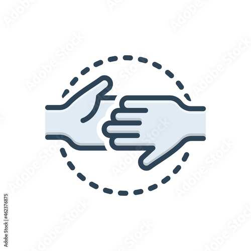 Color illustration icon for committed