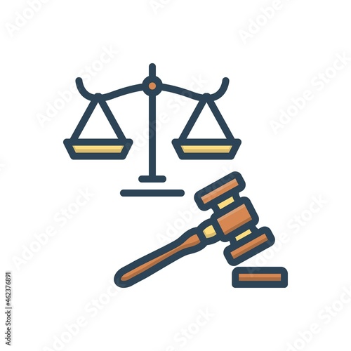 Color illustration icon for litigation