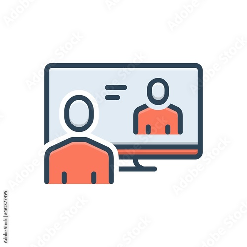 Color illustration icon for online