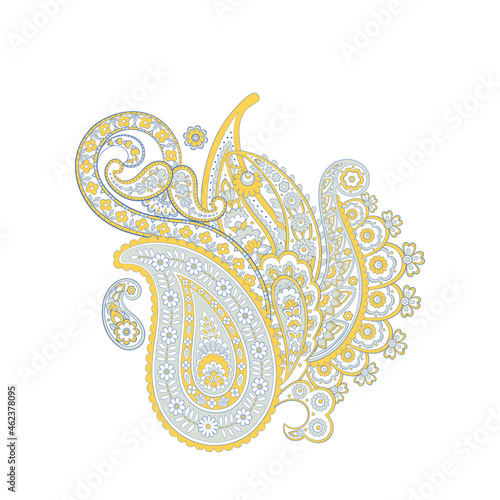 Paisley vector isolated pattern. Floral Vintage illustration