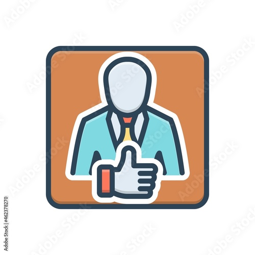 Color illustration icon for okay