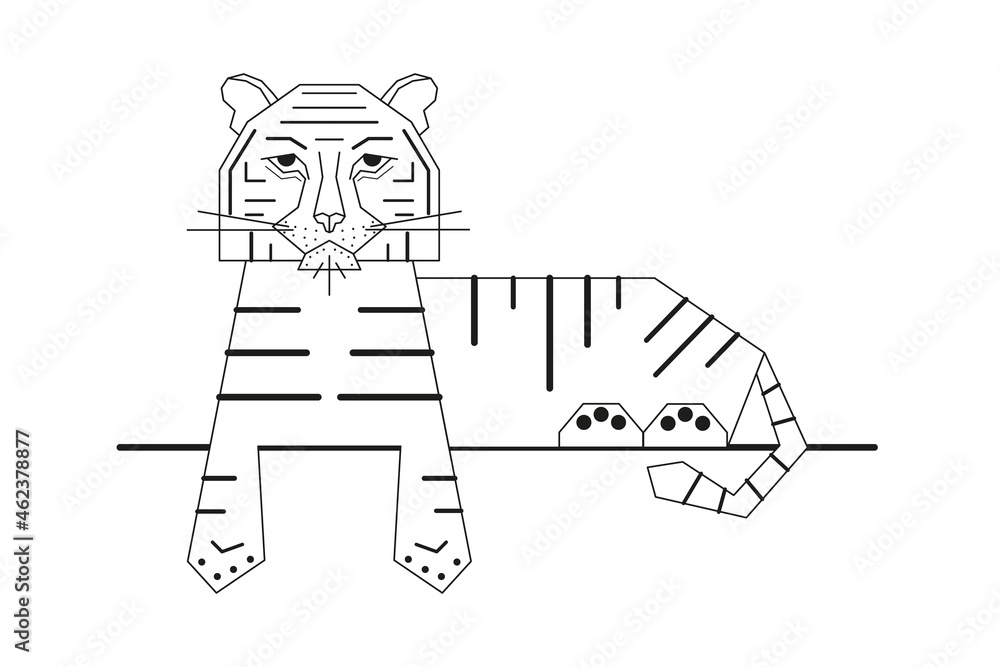 Abstract geometric tiger is the symbol of the Chinese New Year. Abstract geometric tiger is the symbol of the Chinese New Year.