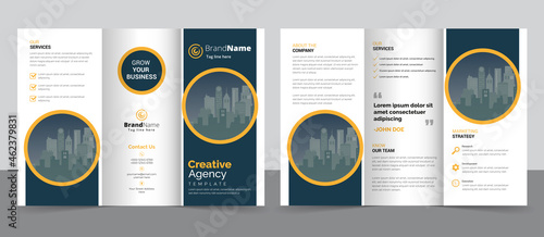 Creative corporate modern business trifold brochure template, trifold layout, a4 size brochure