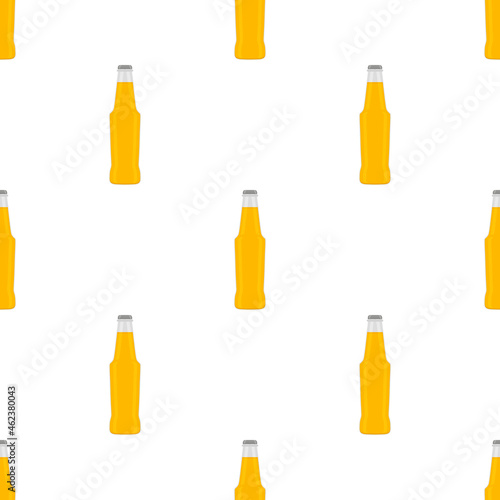 Illustration on theme seamless beer glass bottles with lid for brewery