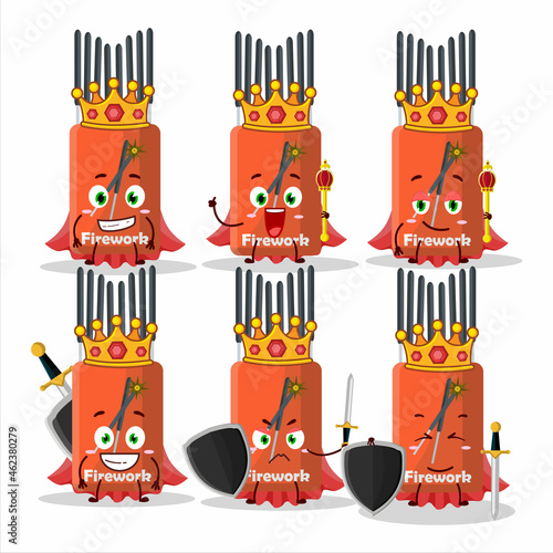 A Charismatic King firework cartoon character wearing a gold crown