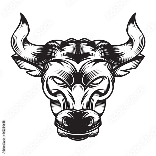 Bull Fight design on white background. Cow Line art logos or icons. vector illustration.