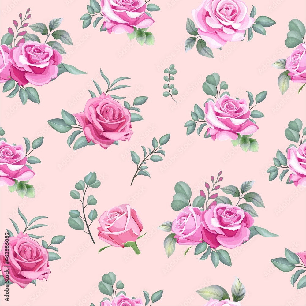 Beautiful Hand Drawing Floral Seamless Pattern
