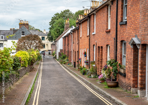 Terraced houses, Lewes, Sussex, England. A row of traditional old Victorian working class homes in the backstreets of southern Britain.