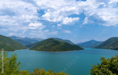 Pristine Lake Schinvali, View from Ananuri Castle Complex on the Aragvi River, Ananuri, Georgia © Valery
