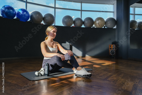 Fitness, sports.fit,Girl doing fitness gym after opening lockdown Wellness, health care, lifestyle, hobby generation z sports recreation concept online fitness apps. workout,training,Fit wellness