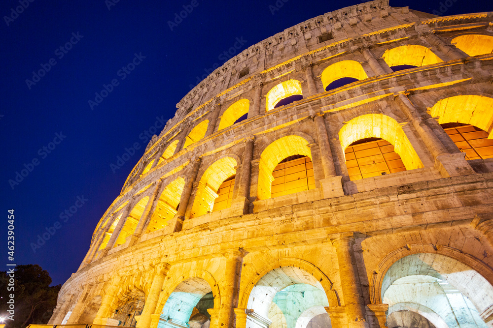 The Colosseum at night. Rome eternal city