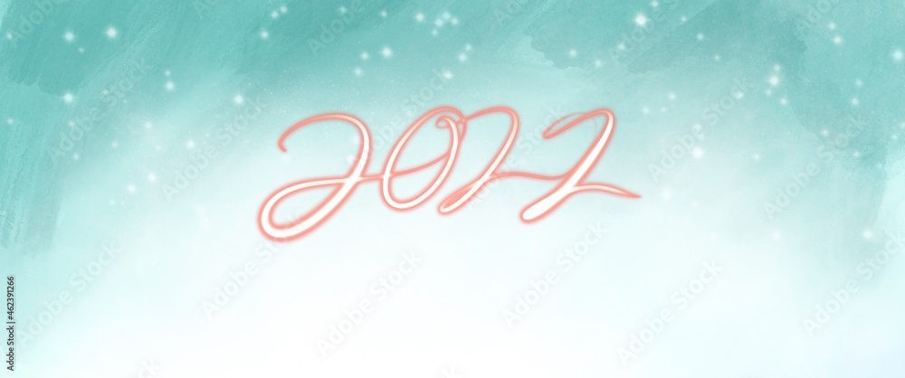 Happy new year 2022, watercolor background, background artwork.