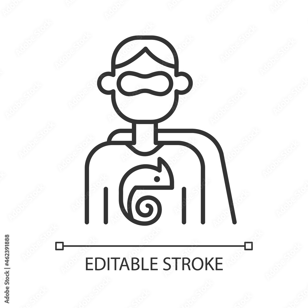 Adaptability linear icon. Ability to handle change. Flexibility and adaptation. Learn, transform. Thin line customizable illustration. Contour symbol. Vector isolated outline drawing. Editable stroke