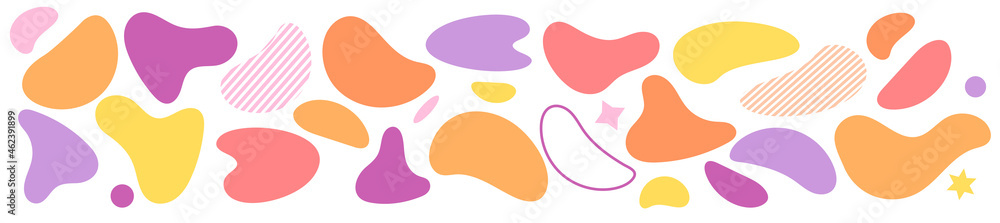 Abstract blotch shape. Liquid shape elements. Set of modern graphic elements. Fluid dynamical colored forms banner. Gradient abstract liquid shapes. Vector illustration. Abstract blotch shape. Liquid shape elements. Set of modern graphic elements. Fluid dynamical colored forms banner. Gradient abstract liquid shapes. Vector illustration.