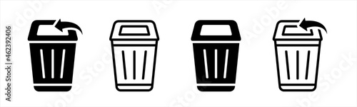 Trash bin icon. Bin icon. Trash can. Trash can icon. Vector illustration.