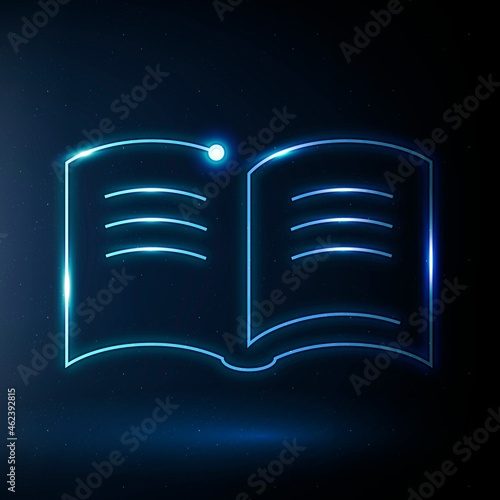 Textbook education icon vector blue e-book technology graphic