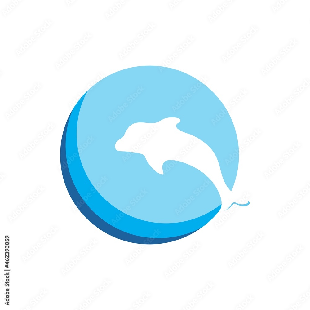 Obraz premium Dolphin icon logo vector