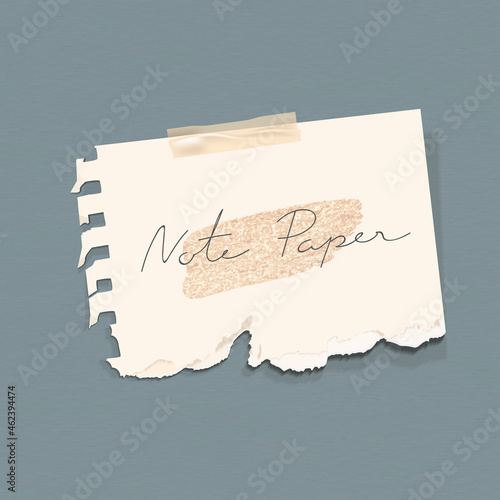 Canvastavla Ripped beige note paper template vector