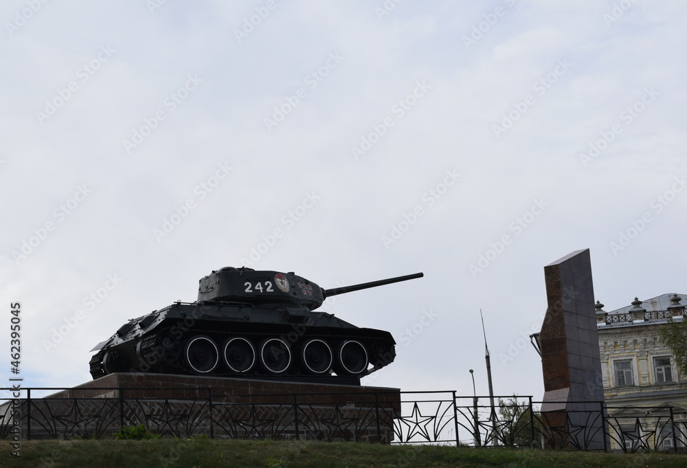 T34 battle tank on a pedestal