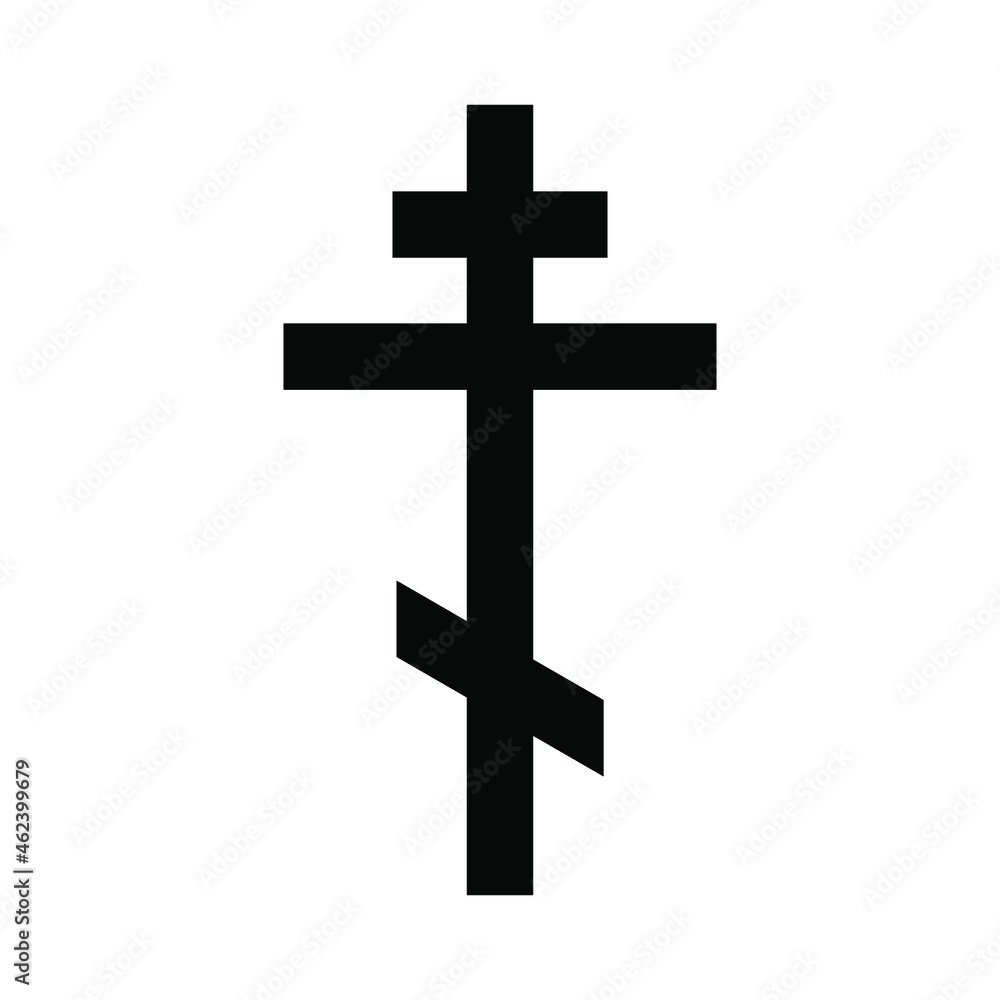 Christian cross icon. Vector christian cross. Black religion symbol. Vector illustration Christian cross icon. Vector christian cross. Black religion symbol. Vector illustration
