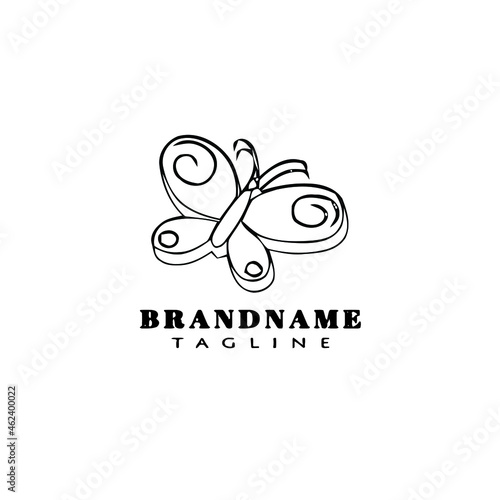 butterfly logo cartoon icon design template black isolated vector unique