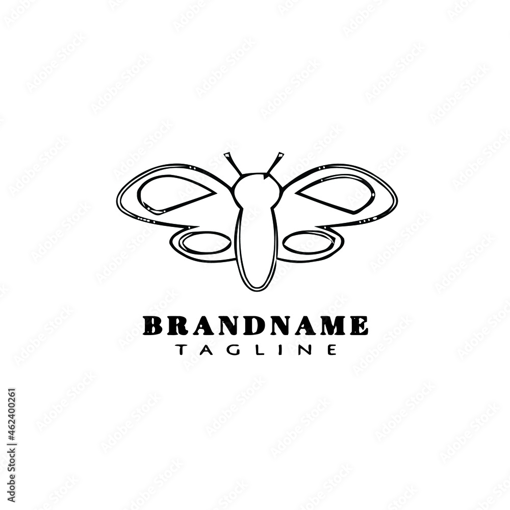 butterfly logo cartoon icon design shape black isolated vector illustration